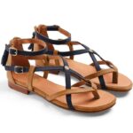 Fairfax and Favor Fairfax & Favor Brancaster Sandals – Tan / Navy – Womens Sandals, Sliders & Toe Posts - Crep Direct UK