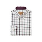Schoffel Brancaster Classic Shirt 4050 – Wine Check Cotton – Mens Clothing - Crep Direct UK