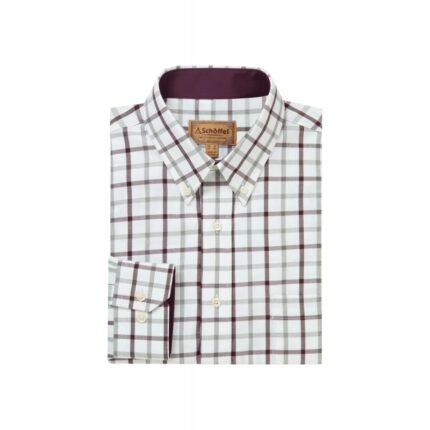 Schoffel Brancaster Classic Shirt 4050 – Wine Check Cotton – Mens Clothing - Crep Direct UK Schoffel Brancaster Classic Shirt 4050 – Wine Check Cotton – Mens Clothing - Crep Direct UK