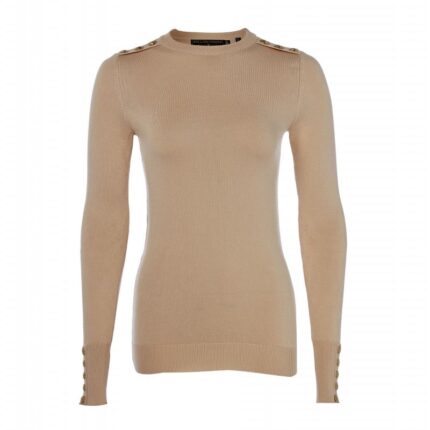 Holland Cooper Buttoned Knit Crew Neck – Dark Camel – Ladies Clothing - Crep Direct UK Holland Cooper Buttoned Knit Crew Neck – Dark Camel – Ladies Clothing - Crep Direct UK