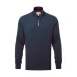 Schoffel Calton Cotton Cashmere 1/4 Zip Jumper 3147 – Petrol Blue – Mens Clothing - Crep Direct UK