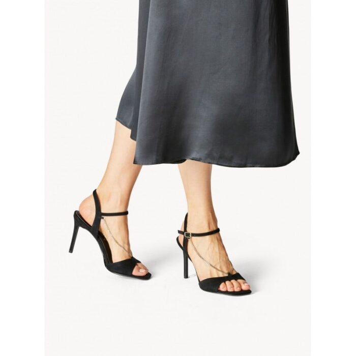 Tamaris Loriana 28004 High Heel Sandals – Black Leather – Womens Sandals, Sliders & Toe Posts - Crep Direct UK