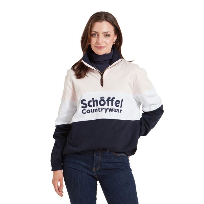 Schoffel Exeter Heritage 1/4 Zip 4045 – Pale Pink Cotton – Mens Clothing - Crep Direct UK