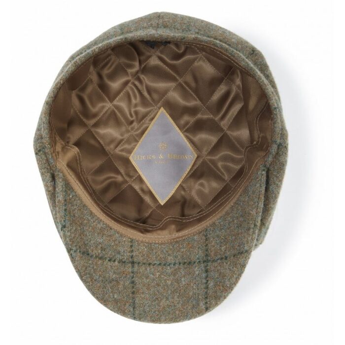 Hicks & Brown Hicks & Brown Felsham Tweed Baker Boy Cap – Green – Ladies Clothing - Crep Direct UK