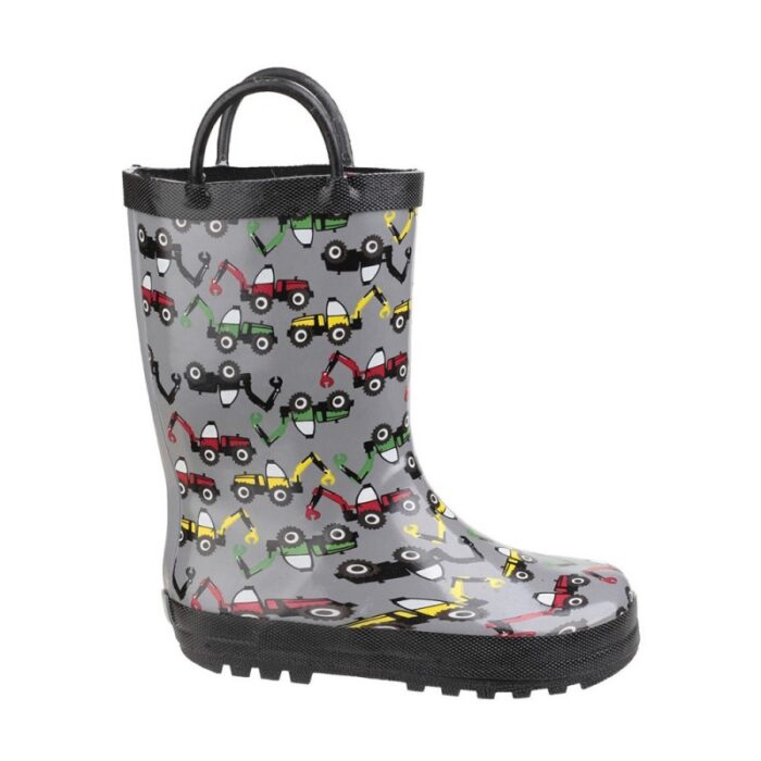 Cotswold Puddle Boots Digger – Grey – Boys Wellies - Crep Direct UK