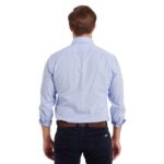Schoffel Greenwich Tailored Shirt 4091 – Light Blue Micro Check Cotton – Mens Clothing - Crep Direct UK