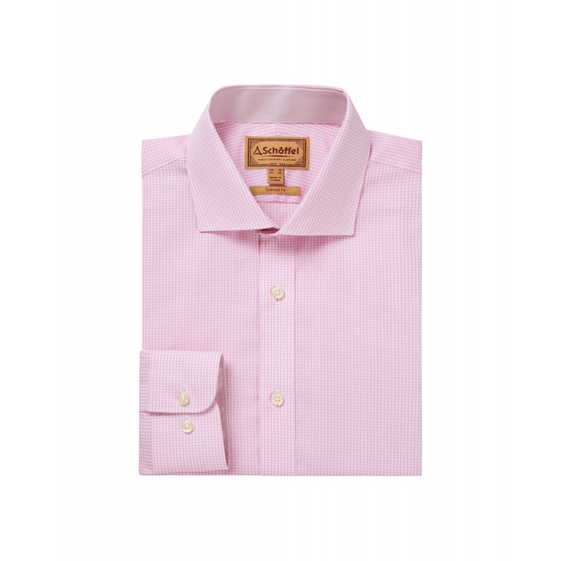 Schoffel Greenwich Tailored Shirt 4091 – Light Pink Micro Check Cotton – Mens Clothing - Crep Direct UK Schoffel Greenwich Tailored Shirt 4091 – Light Pink Micro Check Cotton – Mens Clothing - Crep Direct UK