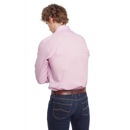 Schoffel Greenwich Tailored Shirt 4091 – Light Pink Micro Check Cotton – Mens Clothing - Crep Direct UK