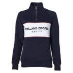Holland Cooper Sporting Heritage Zip Henley – Ink Navy – Ladies Clothing - Crep Direct UK