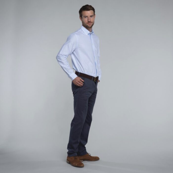 Schoffel Holt Soft Oxford Tailored Shirt 4077 – Pale Stripe Cotton – Mens Clothing - Crep Direct UK
