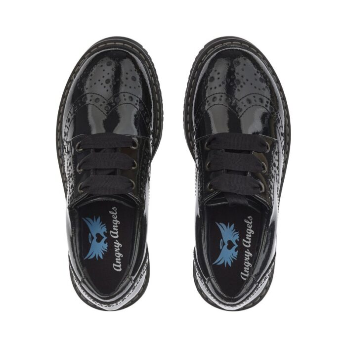 Start-Rite Angry Angels Impulsive School Shoes – Black Patent – Girls School Shoes - Crep Direct UK