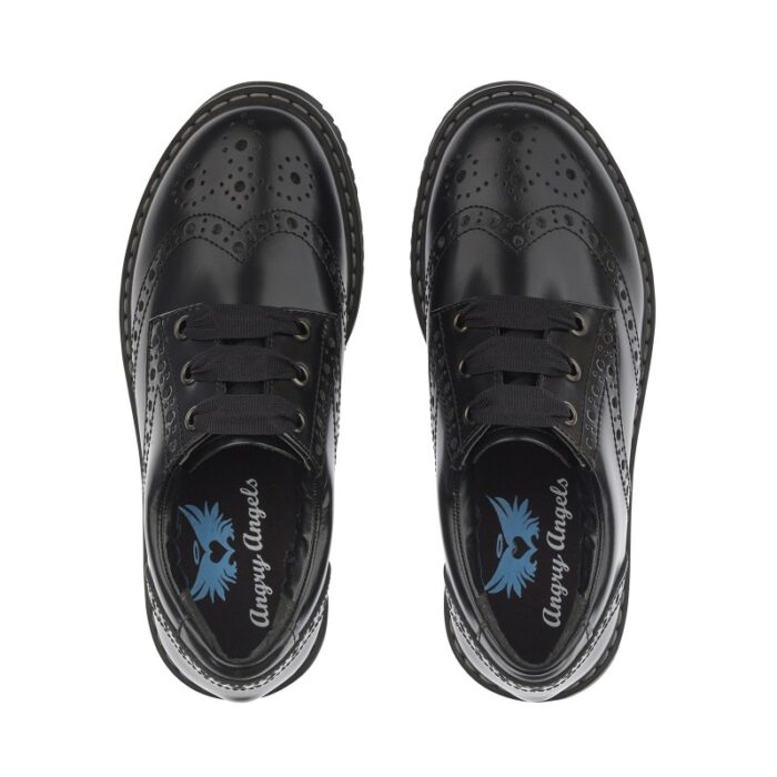 Start-Rite Angry Angels Impulsive School Shoes – Black Leather – Girls School Shoes - Crep Direct UK