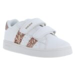 Geox J45LRA Eclyper Trainers – White/Rose Gold – Girls Shoes - Crep Direct UK