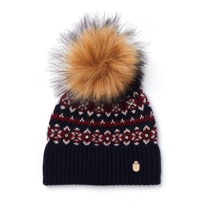 Holland Cooper Jennifer Fairisle Bobble Hat – Ink Navy – Ladies Clothing - Crep Direct UK