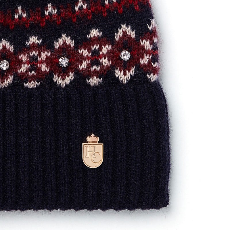Holland Cooper Jennifer Fairisle Bobble Hat – Ink Navy – Ladies Clothing - Crep Direct UK