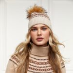 Holland Cooper Jennifer Fairisle Bobble Hat – Light Camel – Ladies Clothing - Crep Direct UK