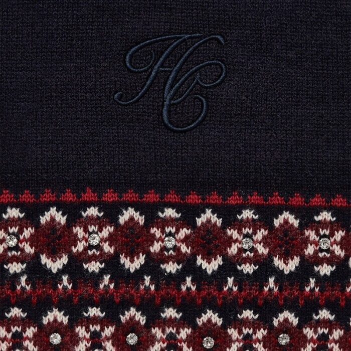 Holland Cooper Jennifer Fairisle Scarf – Ink Navy – Ladies Clothing - Crep Direct UK