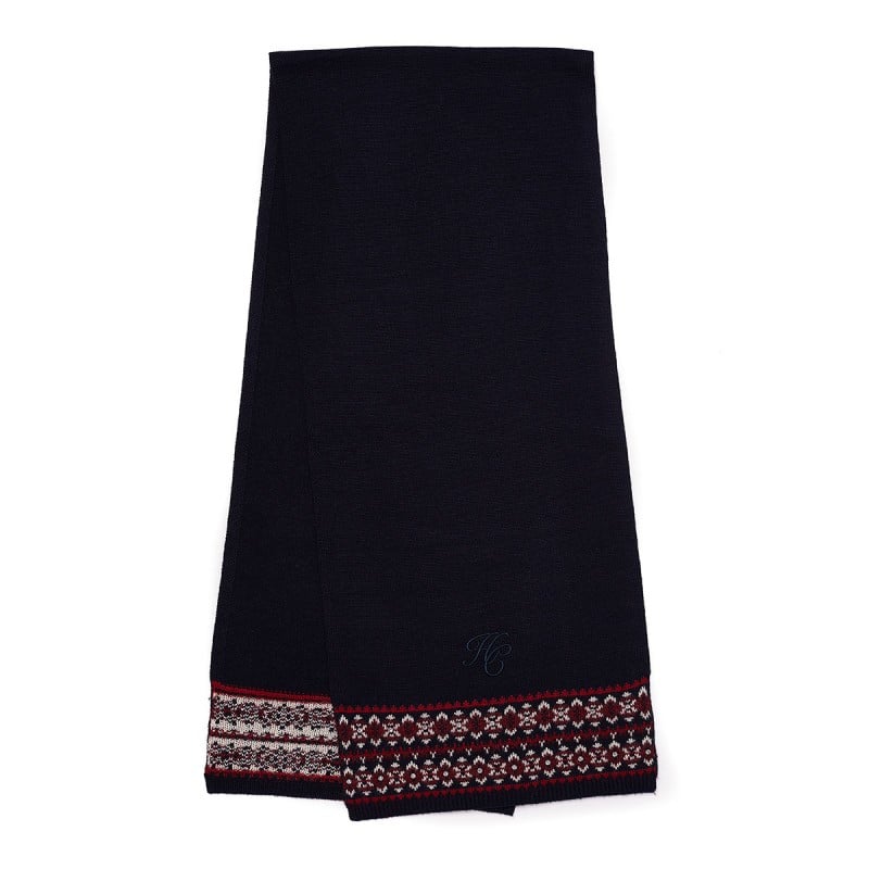 Holland Cooper Jennifer Fairisle Scarf – Ink Navy – Ladies Clothing - Crep Direct UK