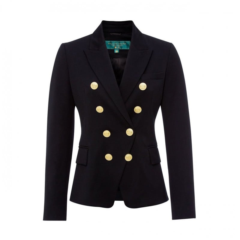 Holland Cooper Knightsbridge Blazer – Black Barathea – Ladies Clothing - Crep Direct UK Holland Cooper Knightsbridge Blazer – Black Barathea – Ladies Clothing - Crep Direct UK