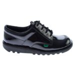 Kickers Kick Lo Youth School Shoes – Black Patent – Girls School Shoes - Crep Direct UK