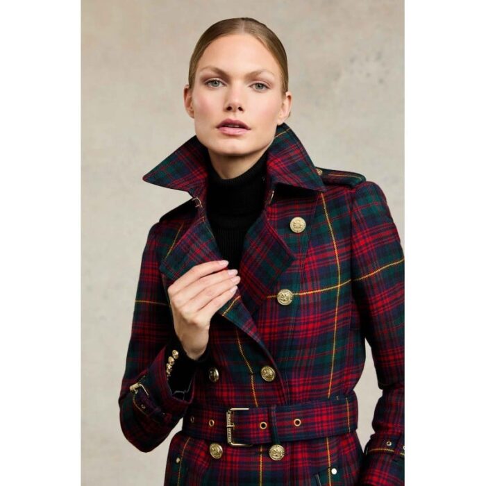 Holland Cooper Full Length Marlborough Trench – Logan Tartan – Ladies Clothing - Crep Direct UK