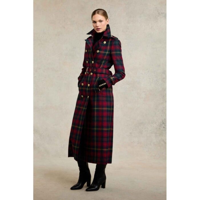 Holland Cooper Full Length Marlborough Trench – Logan Tartan – Ladies Clothing - Crep Direct UK