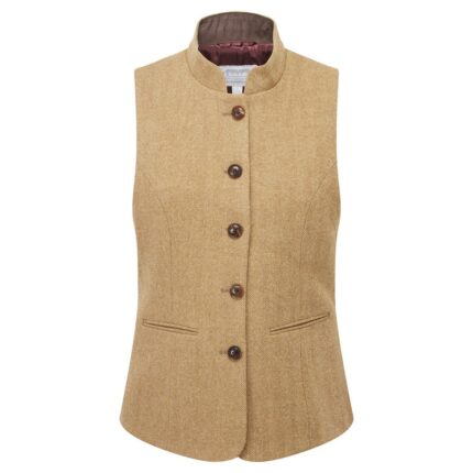 Schoffel Millport Tweed Nehru Waistcoat 4402 – Oak Herringbone Tweed – Ladies Clothing - Crep Direct UK Schoffel Millport Tweed Nehru Waistcoat 4402 – Oak Herringbone Tweed – Ladies Clothing - Crep Direct UK
