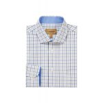 Schoffel Milton Tailored Shirt 4073 – Vintage Navy / Imp Blue Cotton – Mens Clothing - Crep Direct UK