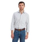 Schoffel Milton Tailored Shirt 4073 – Vintage Navy / Imp Blue Cotton – Mens Clothing - Crep Direct UK