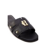 Holland Cooper Monogram Slides – Black Leather – Womens Sandals, Sliders & Toe Posts - Crep Direct UK