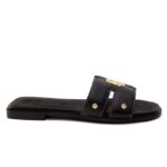 Holland Cooper Monogram Slides – Black Leather – Womens Sandals, Sliders & Toe Posts - Crep Direct UK