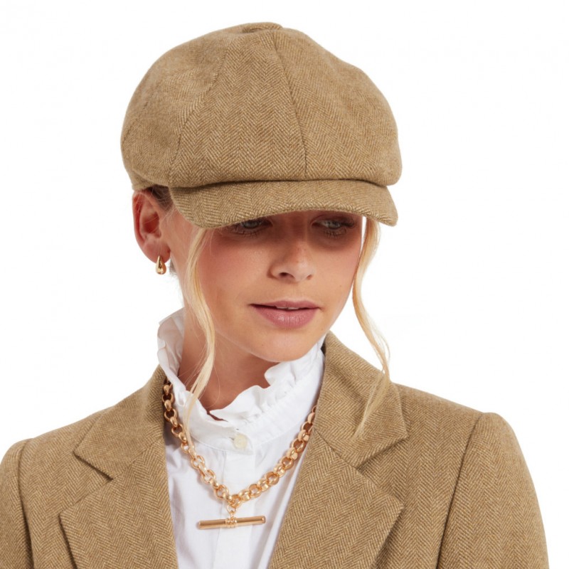 Schoffel Ladies Newsboy Cap 4645 – Oak Herringbone Tweed – Ladies Clothing - Crep Direct UK