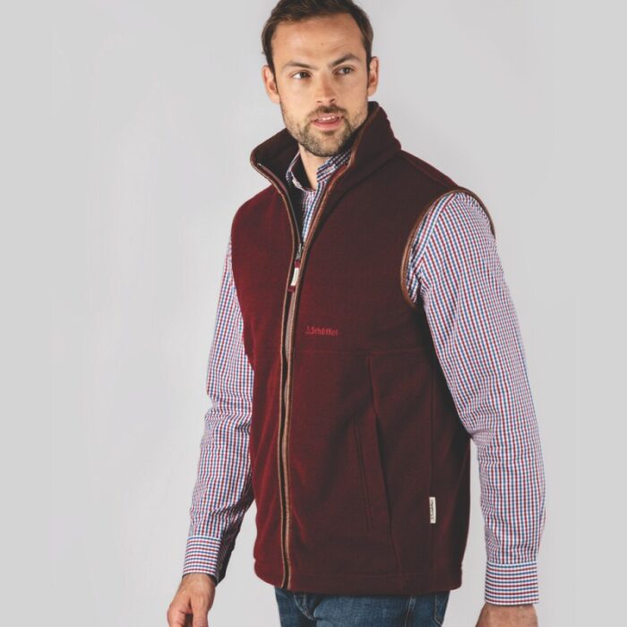Schoffel Oakham Fleece Gilet 1056 – Claret – Mens Clothing - Crep Direct UK