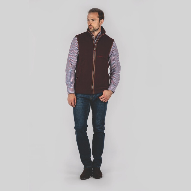 Schoffel Oakham Fleece Gilet 1056 – Claret – Mens Clothing - Crep Direct UK