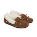 Fairfax and Favor Fairfax & Favor Henley Shearling Lined Slippers – Tan Suede – Womens Slippers - Crep Direct UK