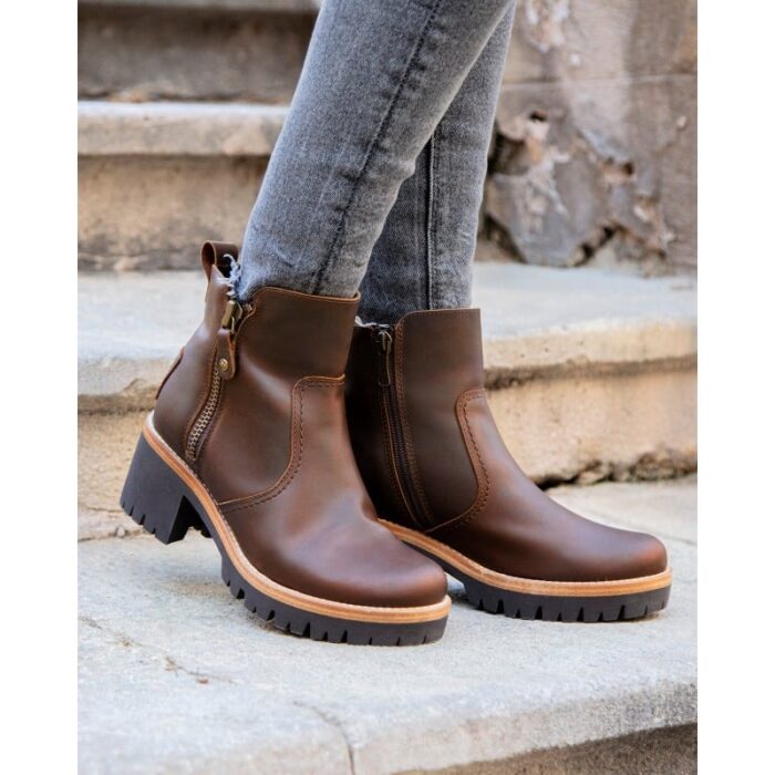 Panama Jack Pauline B10 Ankle Boots – Bark Leather – Womens Boots - Crep Direct UK