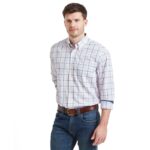 Schoffel Polstead Classic Shirt 4099 – French Navy / Pale Blue / Pale Pink Cotton – Mens Clothing - Crep Direct UK