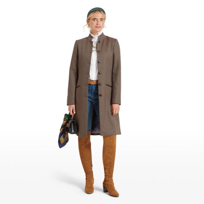 Schoffel Portree Tweed Jacket 2302 – Loden Green Herringbone Tweed – Ladies Clothing - Crep Direct UK