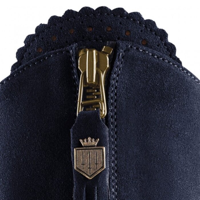 Fairfax and Favor Fairfax & Favor Regular Fit Flat Regina Boots – Navy Suede – Womens Boots - Crep Direct UK
