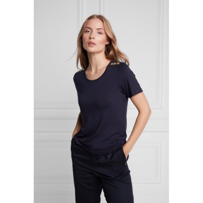 Holland Cooper Relax Fit Crew Neck Tee – Navy – Ladies Clothing - Crep Direct UK