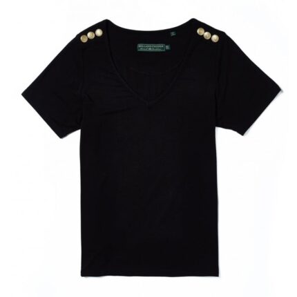 Holland Cooper Relax Fit V- Neck Tee – Black – Ladies Clothing - Crep Direct UK Holland Cooper Relax Fit V- Neck Tee – Black – Ladies Clothing - Crep Direct UK