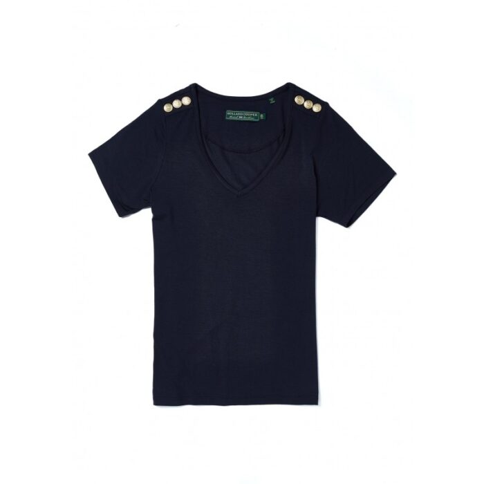 Holland Cooper Relax Fit V- Neck Tee – Navy – Ladies Clothing - Crep Direct UK