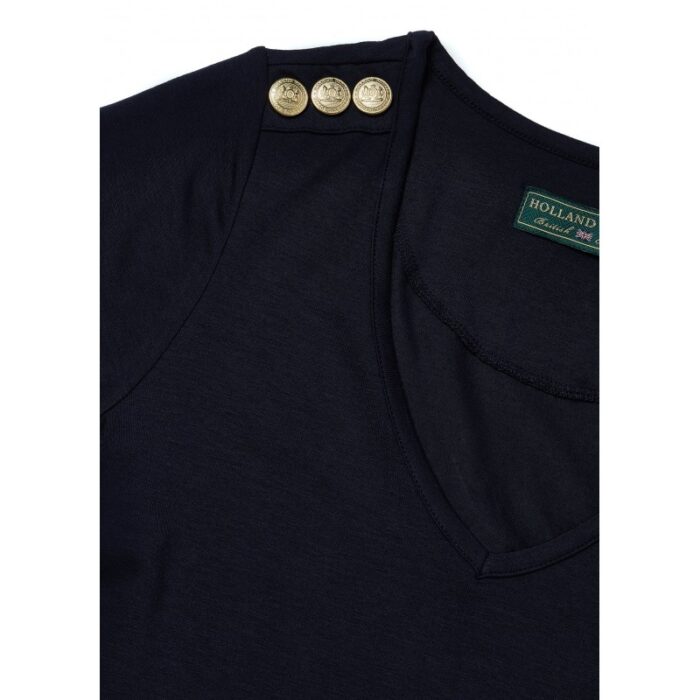 Holland Cooper Relax Fit V- Neck Tee – Navy – Ladies Clothing - Crep Direct UK