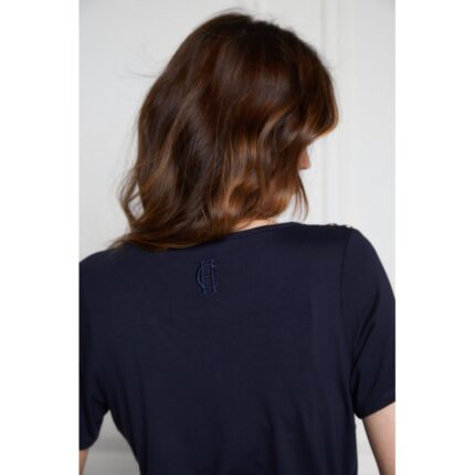 Holland Cooper Relax Fit V- Neck Tee – Navy – Ladies Clothing - Crep Direct UK