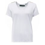 Holland Cooper Relax Fit V-Neck Tee – White – Ladies Clothing - Crep Direct UK