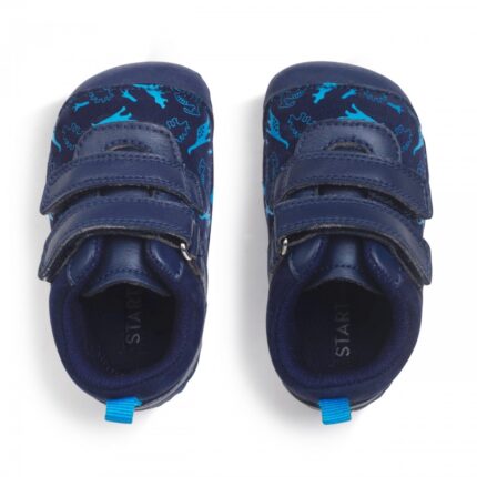 Start-Rite Roar Shoes – French Navy Dino Nubuck / Leather – Boys First Shoes - Crep Direct UK