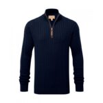 Schoffel Calton Cotton Cashmere Cable Knit 1/4 Zip Jumper 3148 – Navy – Mens Clothing - Crep Direct UK