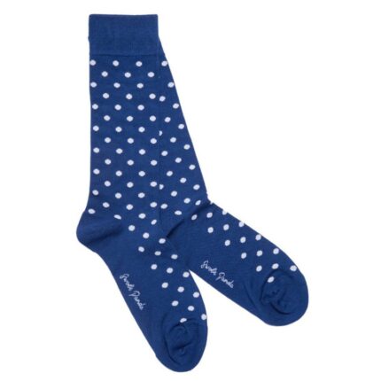 Swole Panda Polka Dot Bamboo Socks - Blue - Mens Clothing
