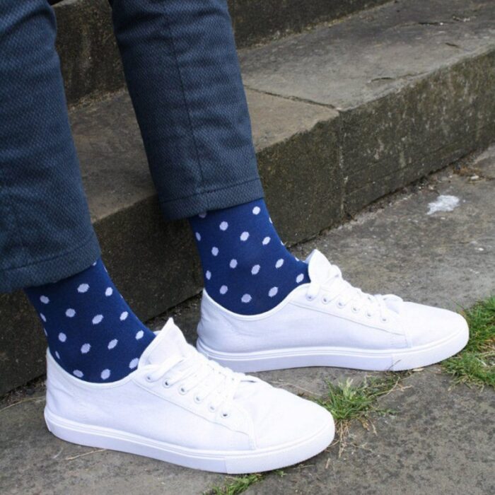 Swole Panda Polka Dot Bamboo Socks – Blue – Mens Clothing - Crep Direct UK