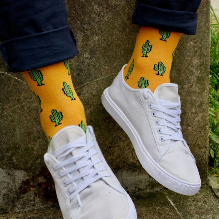 Swole Panda Cactus Bamboo Socks – Yellow – Mens Clothing - Crep Direct UK